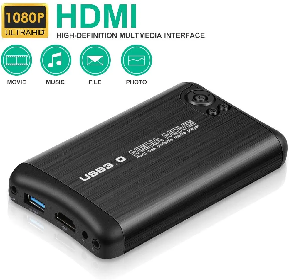 HDMI Media Player, HAOSIHD 1080P Full-HD Ultra Digital Media Player Support HDMI/AV/VGA – LA Rentals