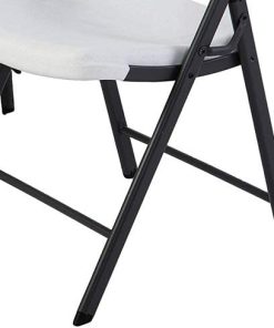 Alternative view of Lifetime Commercial-Grade Folding Chair, White Granite - 500lb capacity