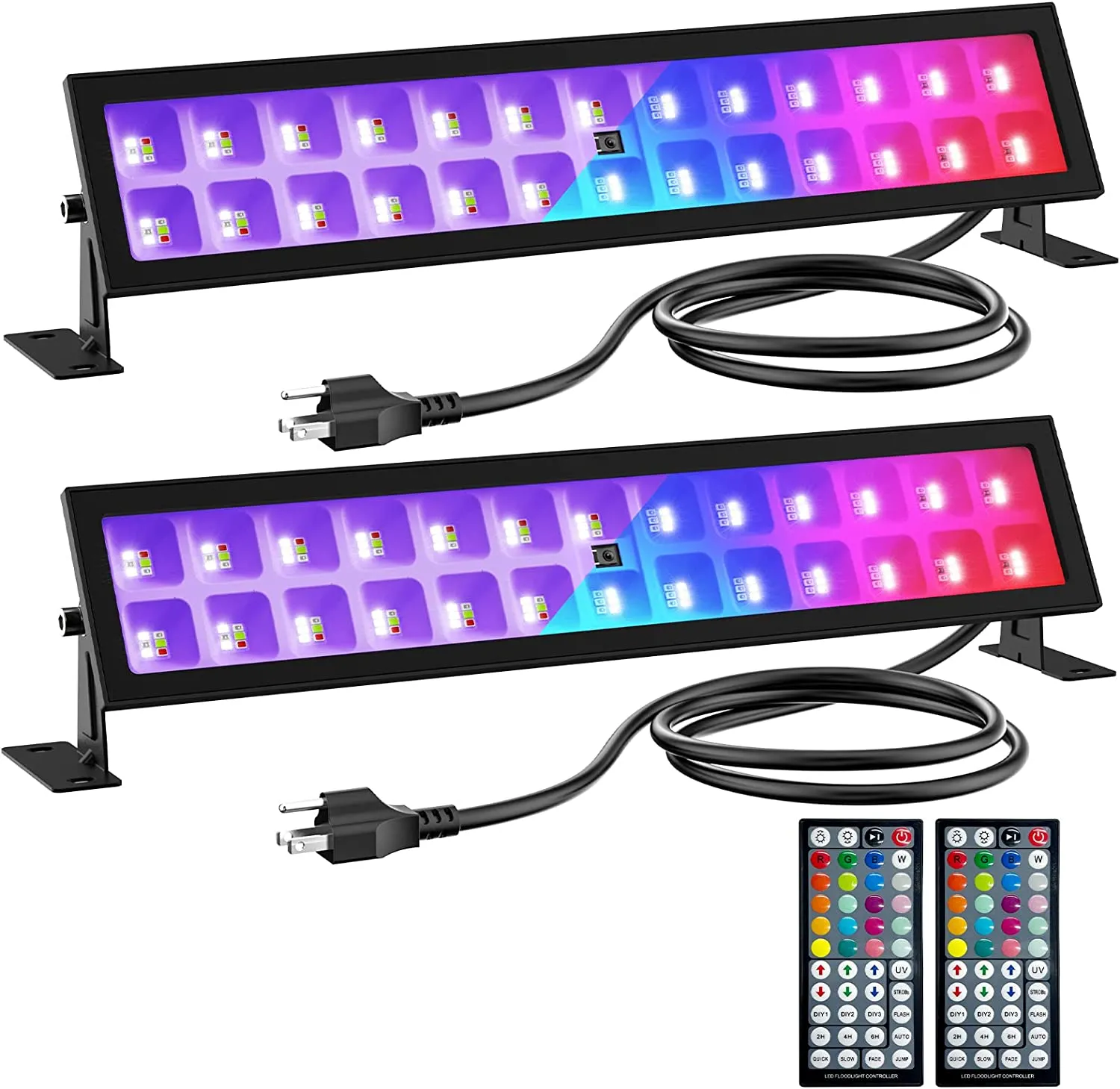 Onforu 48W LED Black Light Bars, Outdoor Color Changing Led RGB