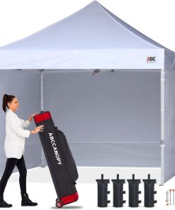 ABCCANOPY Easy Pop Up Canopy Tent with Sidewalls 10x10 Commercial -Series, White