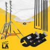 Matthews Overhead Snap-A-Part Frame - 6x6' Package w/ Stands + Silk