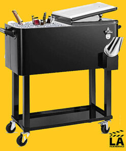 EDOSTORY 80 Quart Rolling Ice Chest Cooler Cart