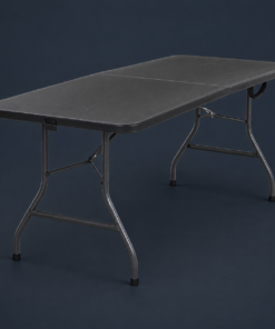 COSCO Deluxe 6ft x 30in Folding Table in Black
