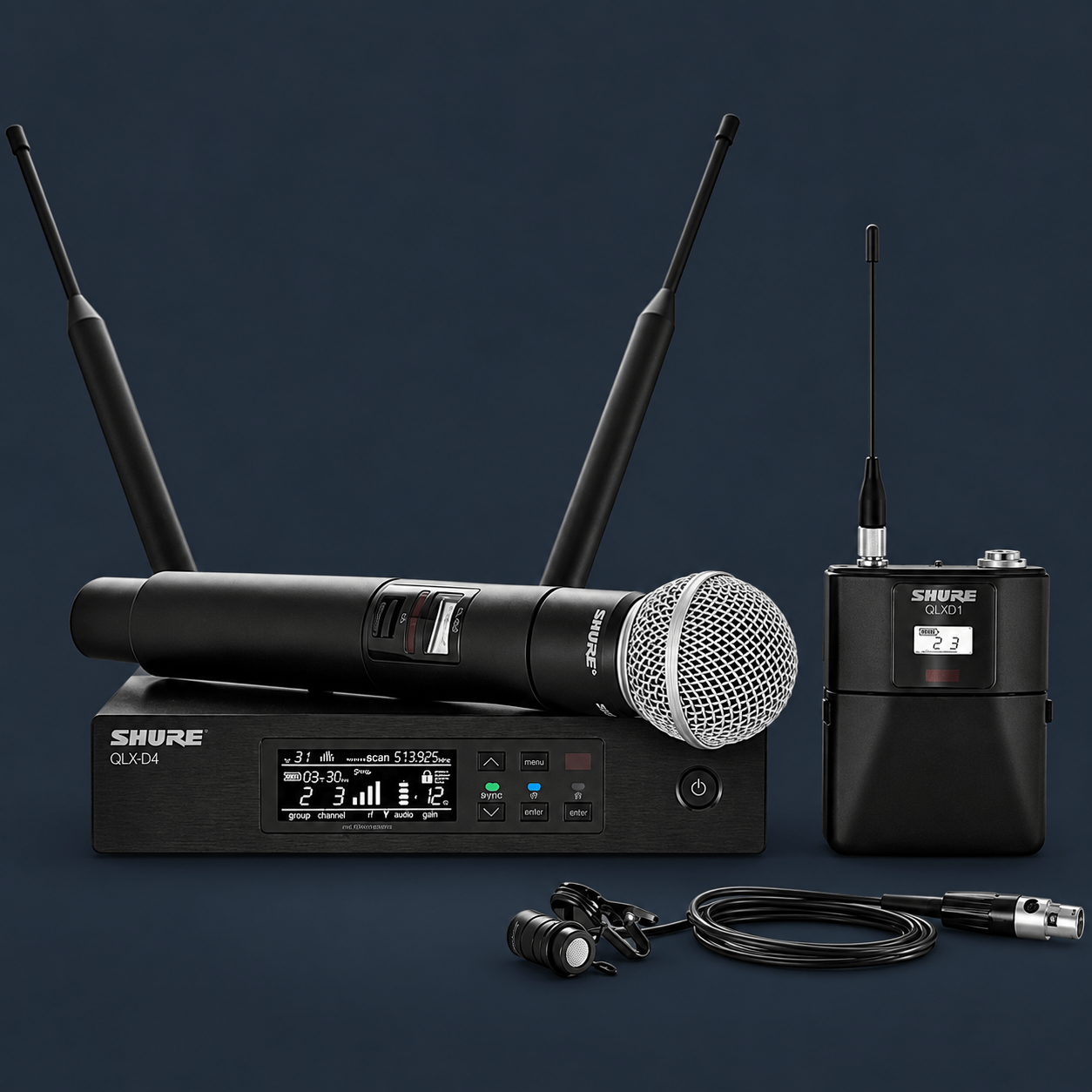 Shure QLXD124/85 digital wireless microphone system with lavalier mic