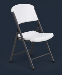 Lifetime Commercial-Grade Folding Chair in White Granite with 500lb capacity