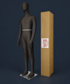 Flexible black male mannequin for costume display