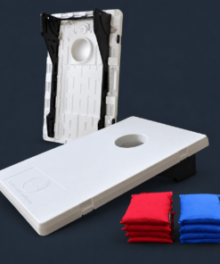 Portable all-weather cornhole set with bean bags