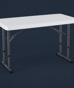 LIFETIME 80160 Adjustable Folding Utility Table in White Granite
