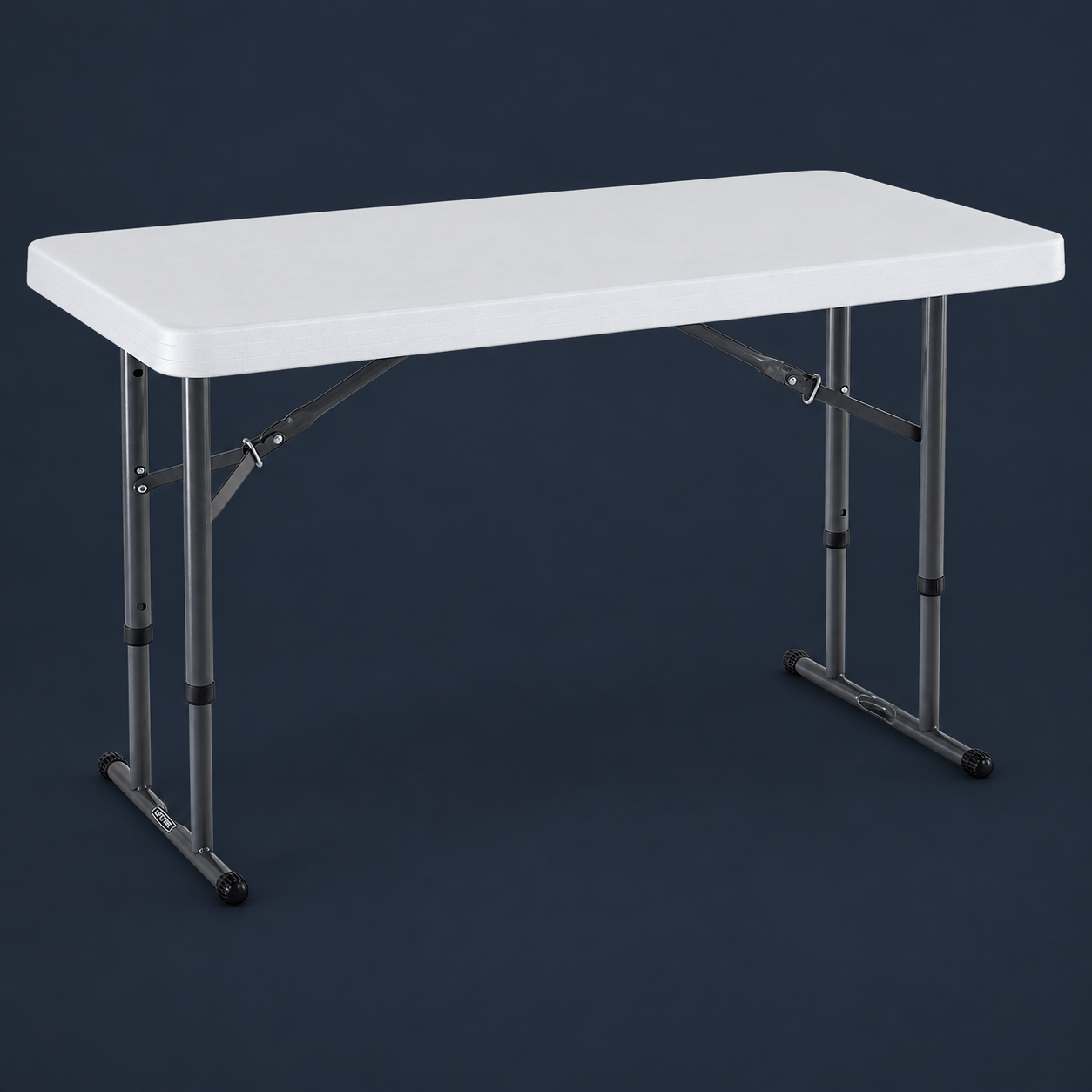 LIFETIME 80160 Adjustable Folding Utility Table in White Granite
