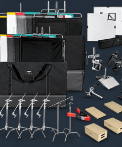 Gaffer’s 1/2 Ton Grip Package with stands and accessories.