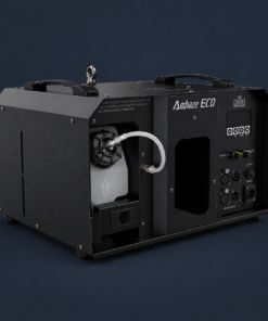 Industrial equipment device labeled Amhaze ECO with a control panel on the right and a hose connection on the left side, used for processing or generating material in a compact black enclosure.