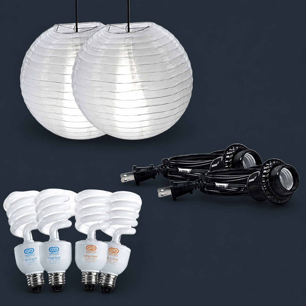 (2) Kino Flo Soft Light China Ball Kits with dual temp bulbs