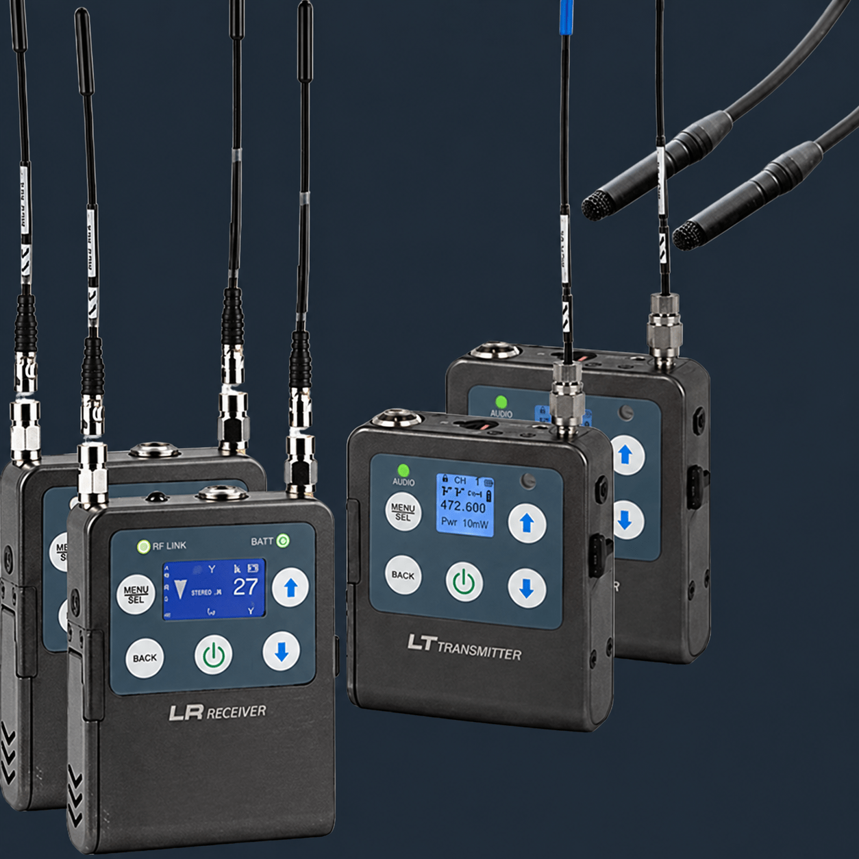 (2) Lectrosonics Lav Kit w/ 2 (LT) TX +SRC RX + Mics