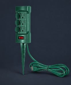 BESTTEN Outdoor Power Strip with Covers and Overload Protection Switch, Double S