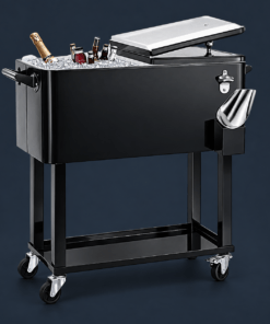 EDOSTORY 80 Quart Rolling Ice Chest Cooler Cart