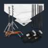 Matthews Overhead Snap-A-Part Frame - 6x6' Package w/ Stands + Silk