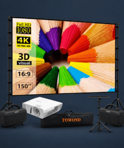 Movie Night Max Package with 1080p Projector, Screen, Stand and Bose Audio