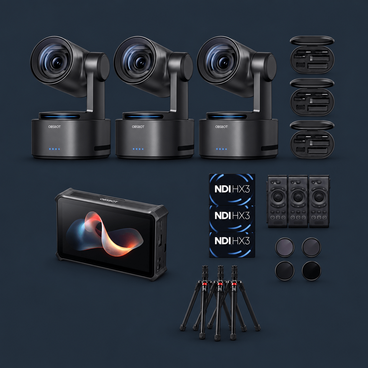 Obsbot Live Streaming PTZ Video Camera / AI ( Complete Wireless ) Package