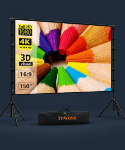 Projector Screen and Stand,Towond 150 inch Indoor Outdoor Projection Screen