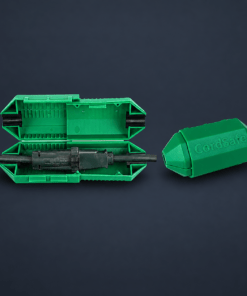 Protect your extension cord plug connections from getting pulled apart. CordSafe