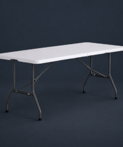 Sandusky White Plastic 6 ft. Folding Table
