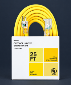 Thonapa 25 Foot Lighted Outdoor Extension Cord - 12/3 SJTW