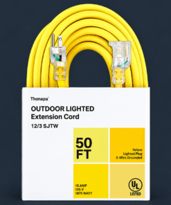 Thonapa 50 Foot Lighted Outdoor Extension Cord - 12/3 SJTW