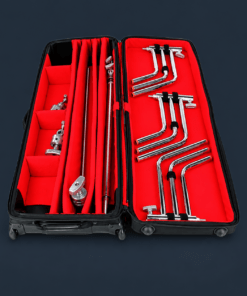 Matthews C-Stand Rolling KitBag with 3 stands for film production