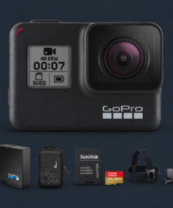 GoPro HERO7 Black Kit with accessories and suction cup mount